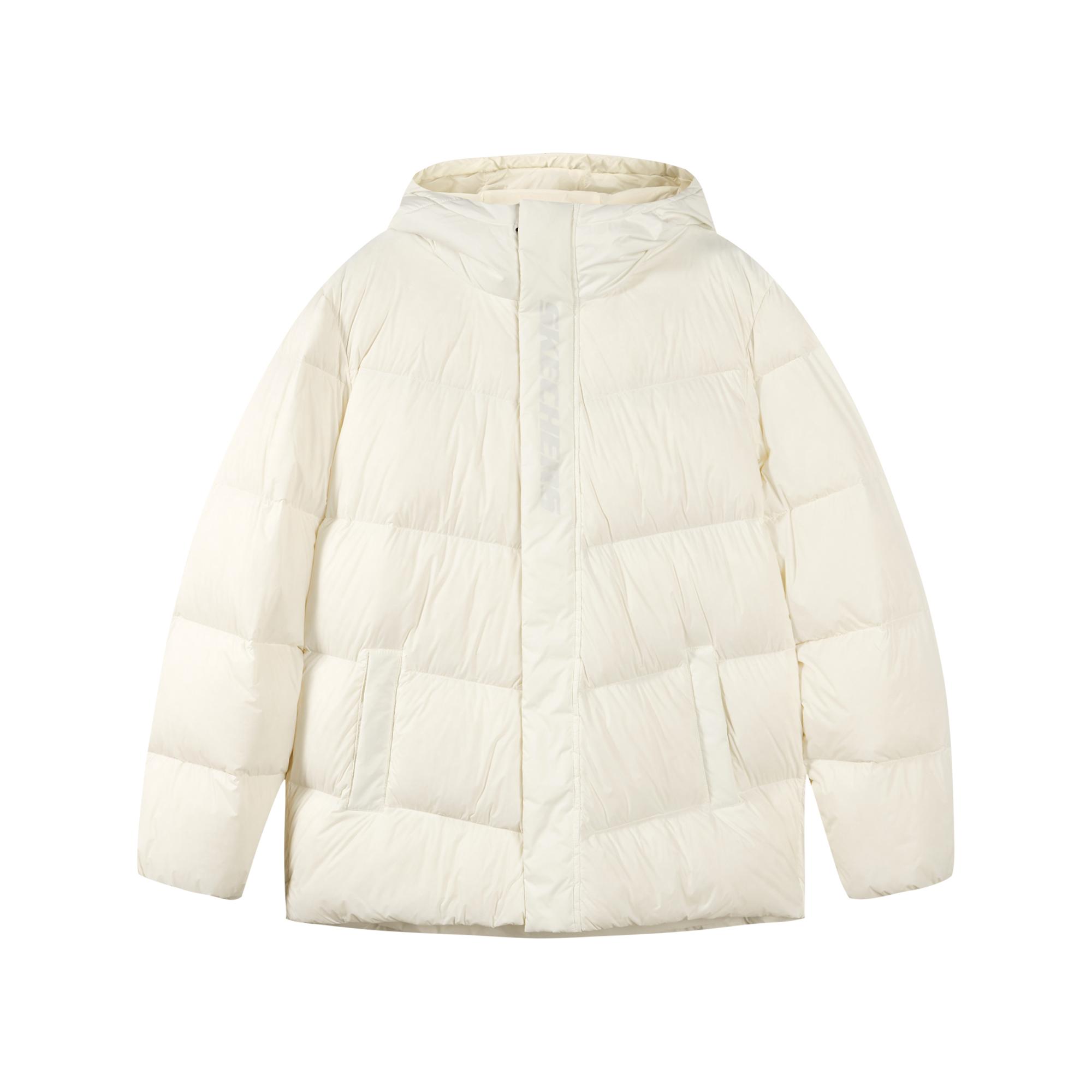 Skechers Windproof Warm Three-Proof Down Jacket Unisex Outerwear Cotton-Candy-White L422U069-0074 L