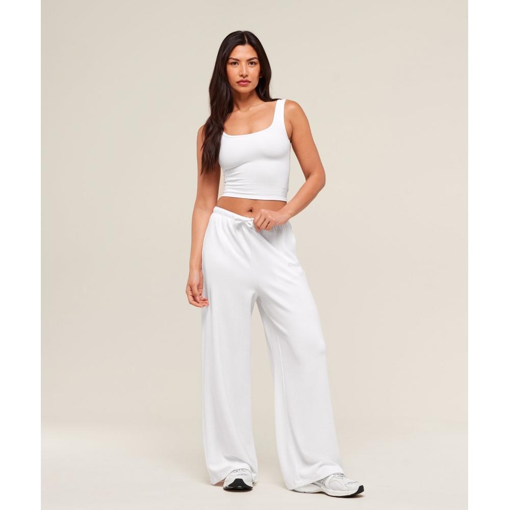 Gymshark Waffle Cropped Tank White B3b2g Wb57