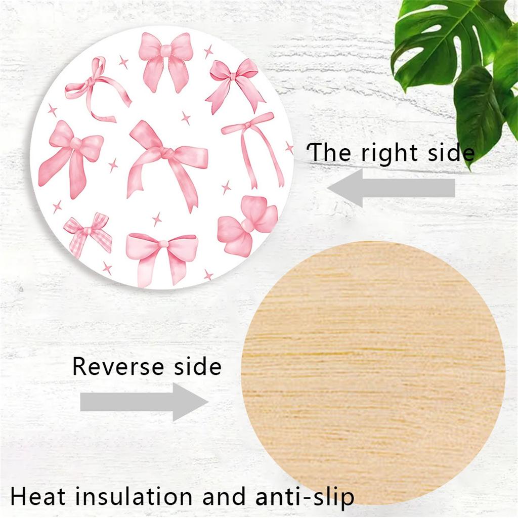 4ks Vánoční podložka na stůl 2D Dřevěná jídelní podložka Podložka na stůl Absorpční Protiskluzová podložka Snadno se čistí podtácek