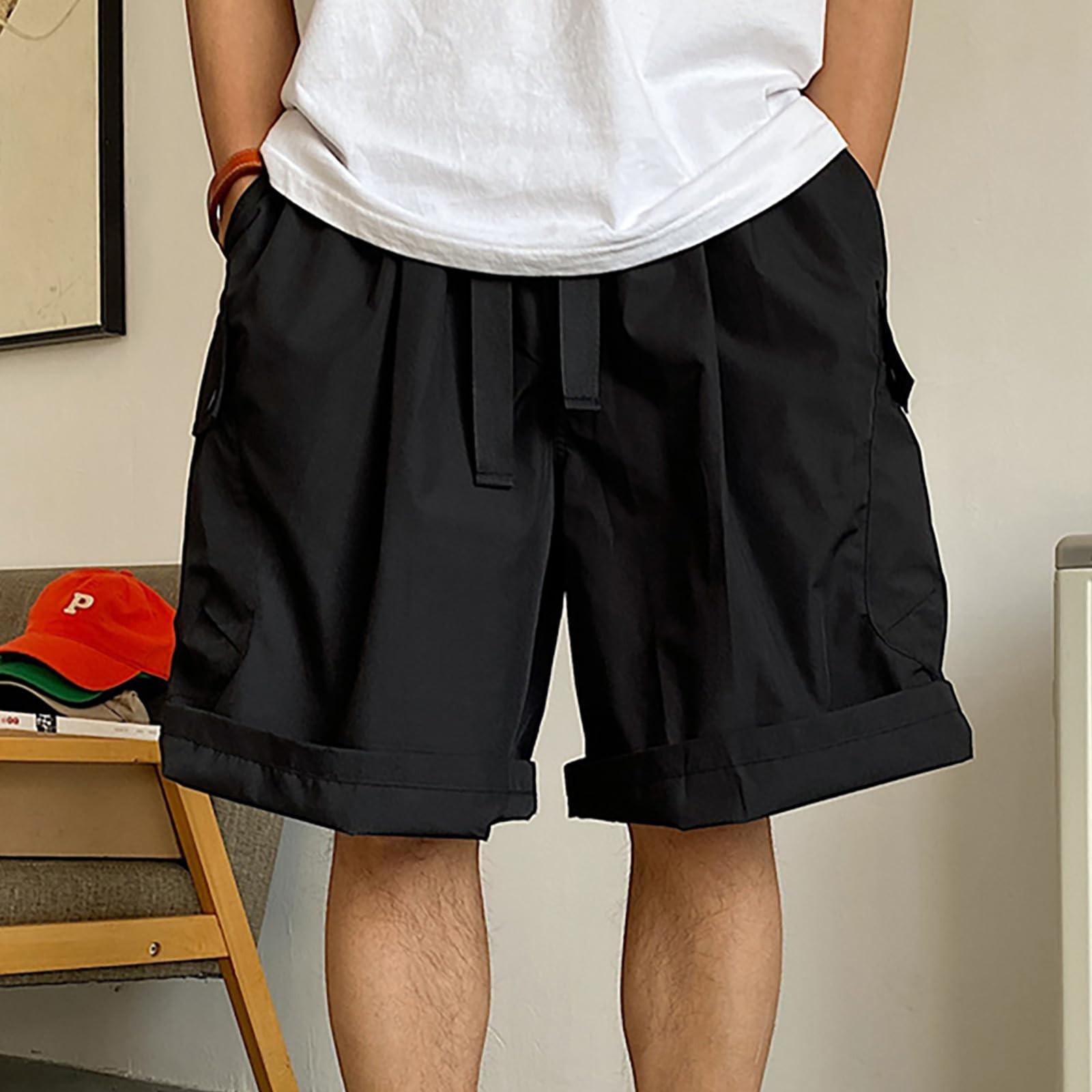 

Men s Casual Loose Drawstring Summer Workwear Shorts XXXL чорний