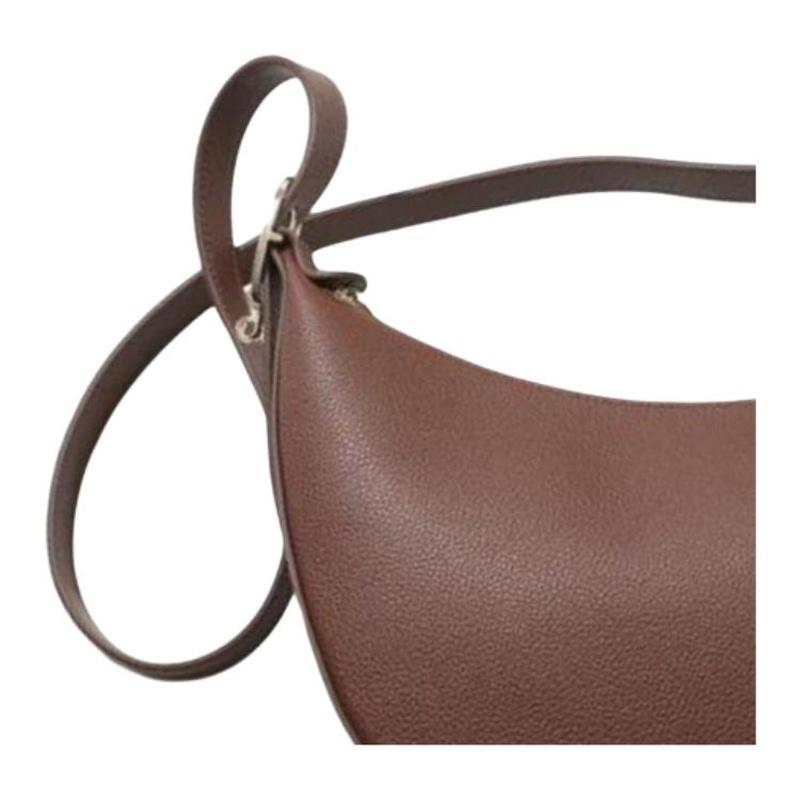 Longchamp Le Foulonné Letter Logo Shoulder Strap Adjustable Cowhide Crossbody Shoulder Bag Small Women's Brown 10337021M02