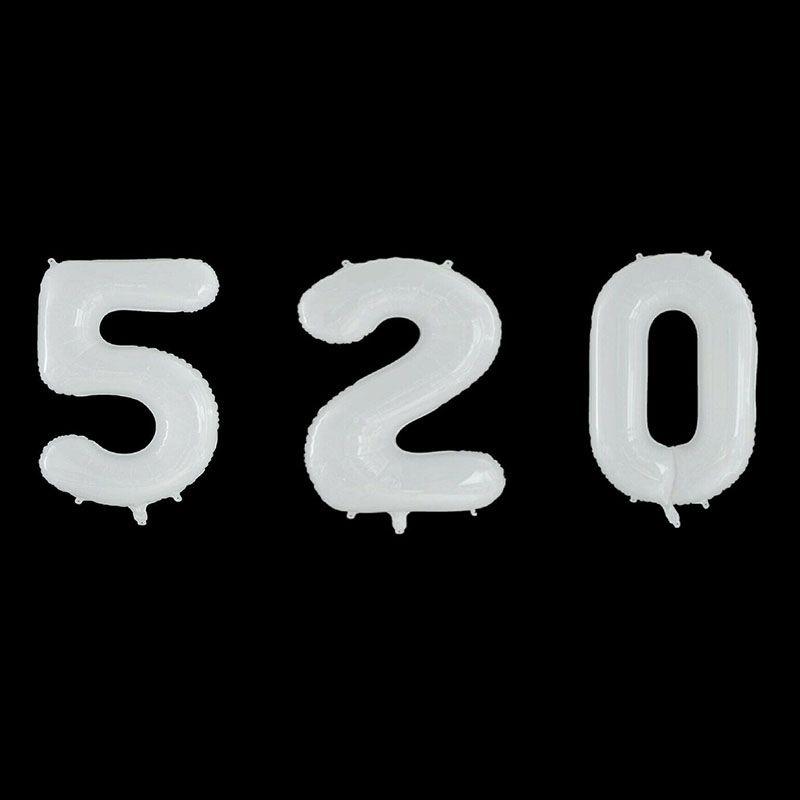 White 40" Large Giant Number Age Foil Balloons Helium Air Happy Birthday Party