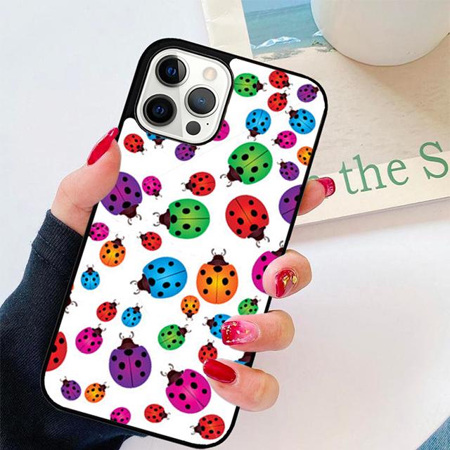 Autumu 11 Colorful Ladybugs Phone Case Cover for iPhone 17 Air 16 16e 15 12 11 13 14 Pro Max Apple Plus Coque