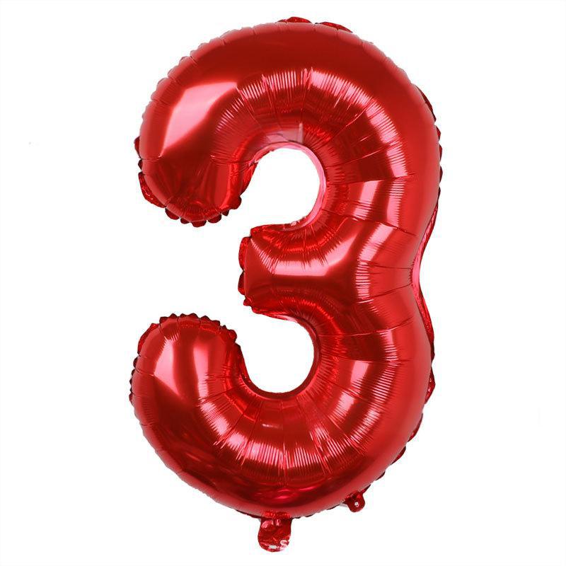 32 Inch Digital Aluminum Film Balloon, Medium Digital Gold Silver Red Black Gradual Change Color Birthday Decoration Wedding Party Balloon