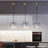 Lampă suspendată din sticlă pentru restaurant de lux nordic pentru dormitor cu un singur cadru Decor pentru noptieră Masă de bar Lumină mică duplex pentru scară