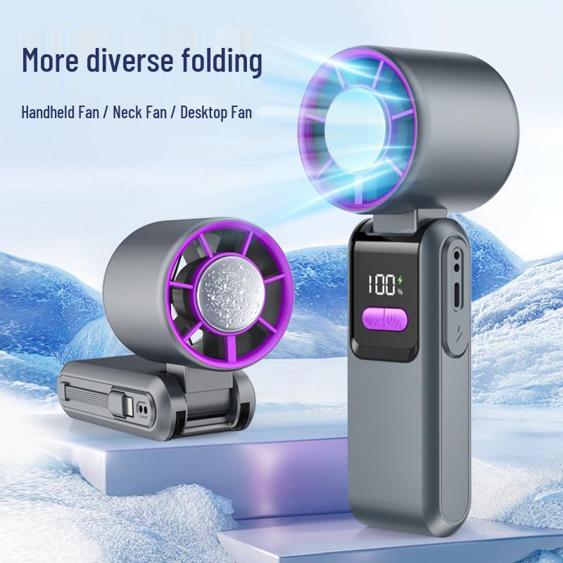 

Foldable Rechargeable Fan with Semiconductor Refrigeration & Digital Display 6.3*5.8*17.7cm