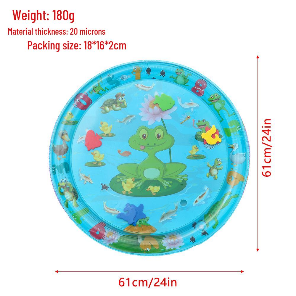 Inflatable Round Pat-Pat Water Mat for Babies & Toddlers - Marine Life Crawling Play Mat