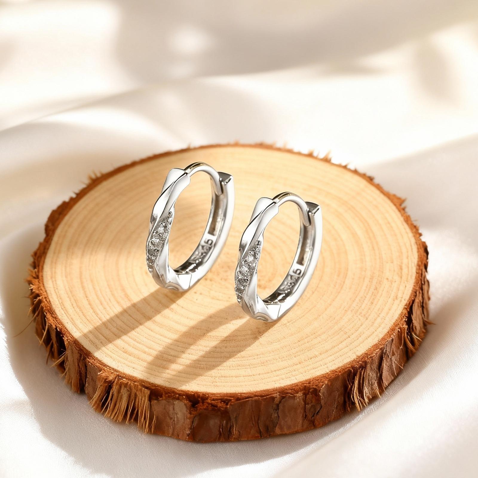 Dainty Crystal Zirconia Hoop Earrings for Women, Fashion Simple Zircon Circle Earrings,Charm Jewelry Party Gifts