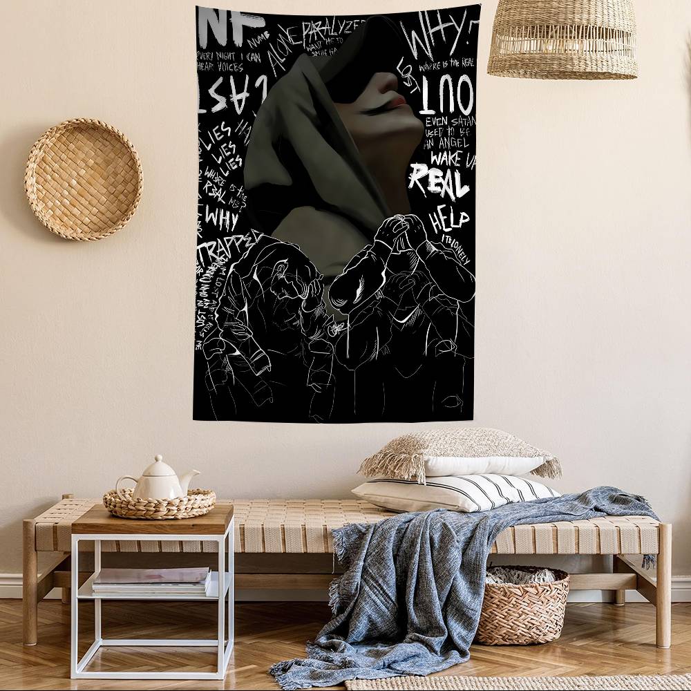 NF Rapper Printed Large Wall Tapestry Art Science Fiction Room Home Decor Decor Blanket