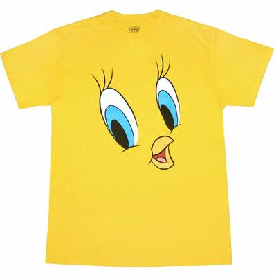 Looney Tunes Tweety Gesicht 100% Baumwolle T-Shirt Herren T-Shirts Oberteil