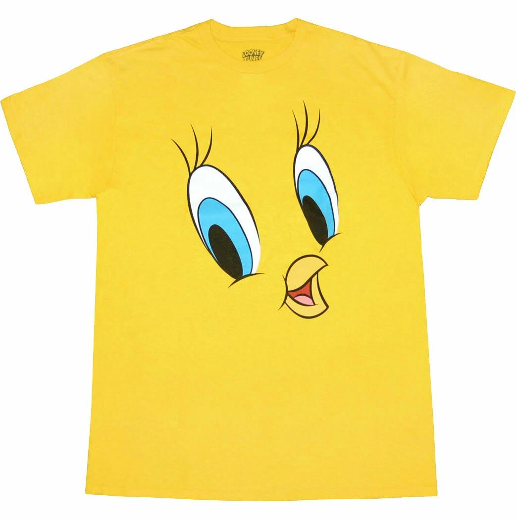 Looney Tunes Tweety Face 100% Cotton T-shirt Mens Tees Top L