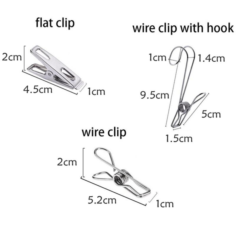 Paslanmaz Çelik Kanca Klip Ev İç Giyim Çorap Kurutma Klipleri Elbise Yorgan Rüzgar Geçirmez Klip Askı