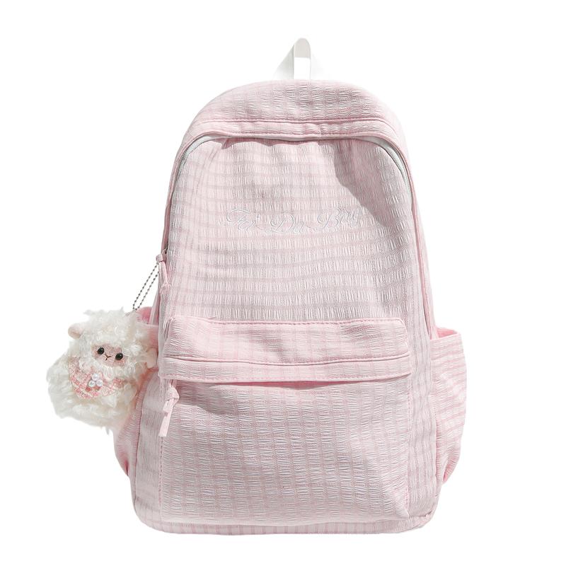 Karriertes Schülerrucksack Damen Rucksack mit großer Kapazität