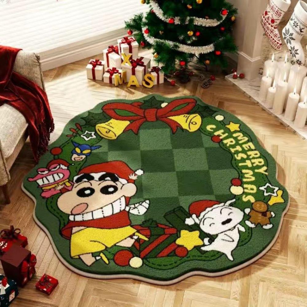 

1 ШТ. Милий Мультяшний Круглий Килим з Імітації Кашеміру М який Килим для Спальні, Покривало на Ліжко, Нековзний Килимок для Вітальні, Домашній Декор 80cm 32inch