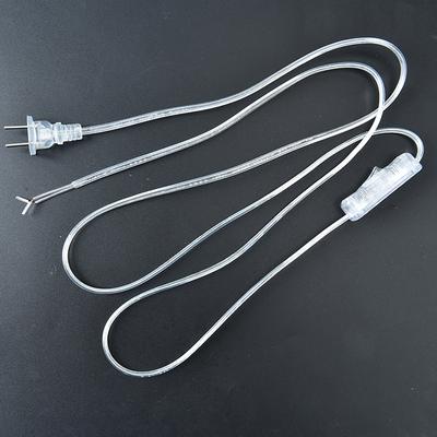 1.8M On Off Switch Power Cord For Led Lamp Us Plug Transparent Extension Cable