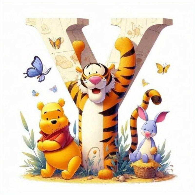 Full Drill Diamond Mosaic Winnie Pooh DIY Cartoon Painting Piglet Cross Stitch Tigger 26 Letters Embroidery Home Decor