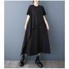 Women's Loose and Slimming Casual Black Short Sleeved Dress