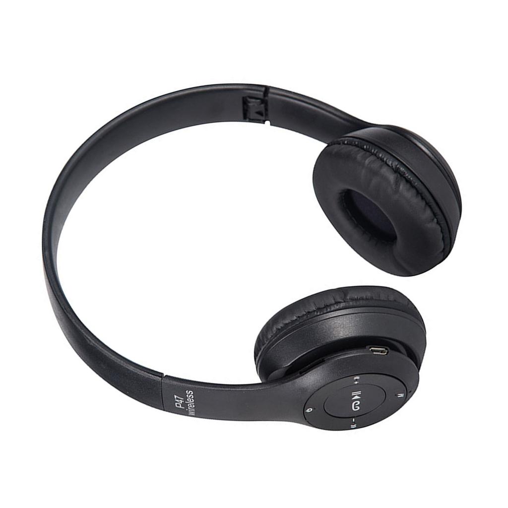 Bluetooth sluchátka Bezdrátová stereo Vložení karty Skládací Náhlavní sluchátka pro hraní Černá