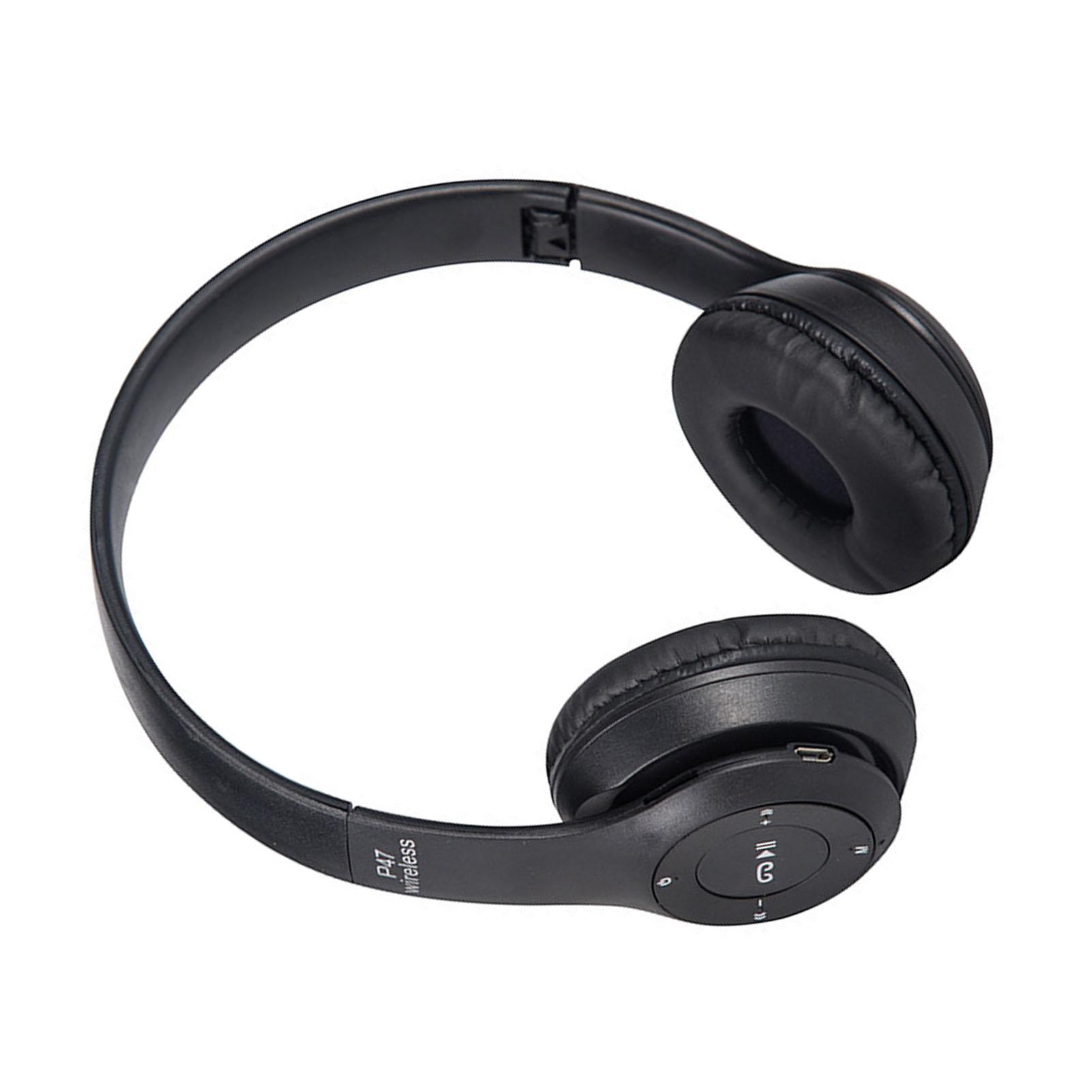 

Bluetooth-наушники беспроводные стереонаушники с разъемом для карты, складные наушники-вкладыши для игр, черные