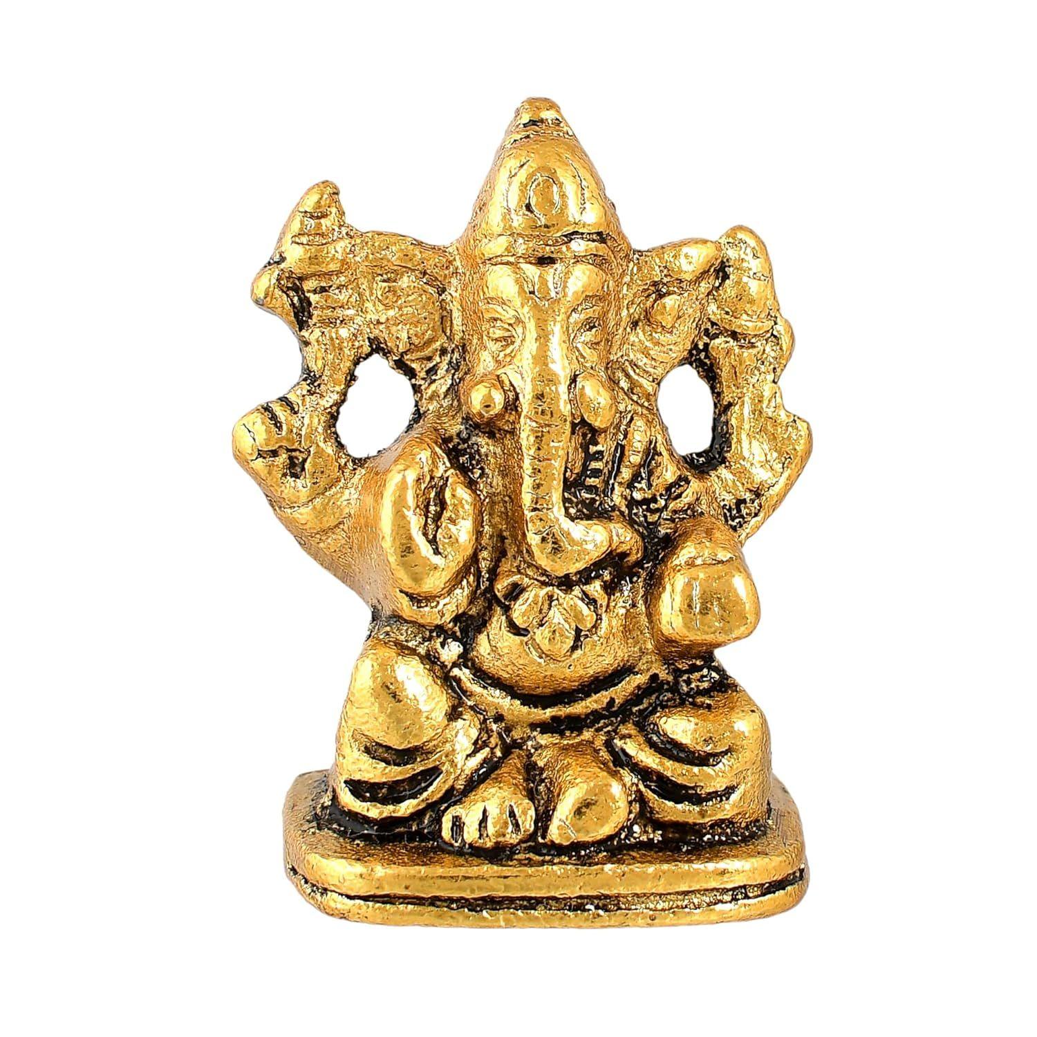 

Металлический идол Ганеши для украшения Дивали - Ганеша для приборной панели автомобиля, маленькая статуэтка Ганапати, фигурка мурти для дома