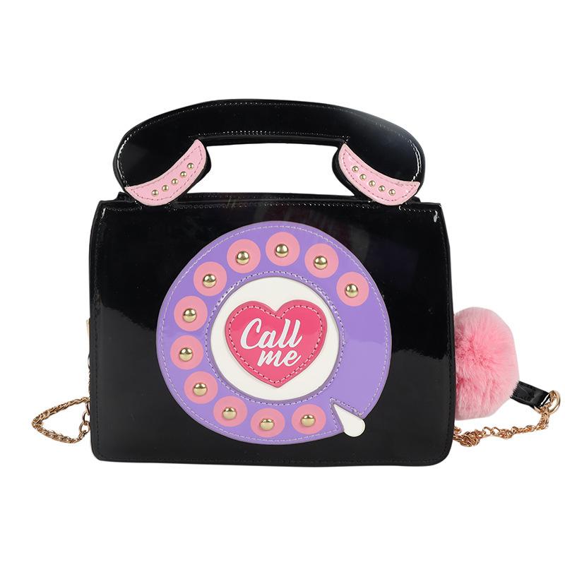 Personality funny phone small bag 2025 Mori girl fashion rivet design ins portable chain messenger bag