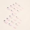 Simple European square fake nails, black gradual change glitter powder nail art tablets, powder transparent fashion European and American ins wind 