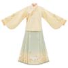 Children's Ming Dynasty Style Hanfu: Little Autumn Girl's Shirt and Skirt with Collar and Tag for Spring and Autumn