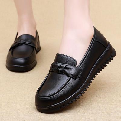Long Standing Shoes Waterproof Work Shoes Kitchen Women's Casual Leather Shoes Genuine Leather Soft Sole Non-slip Women's Shoes Mother Shoes