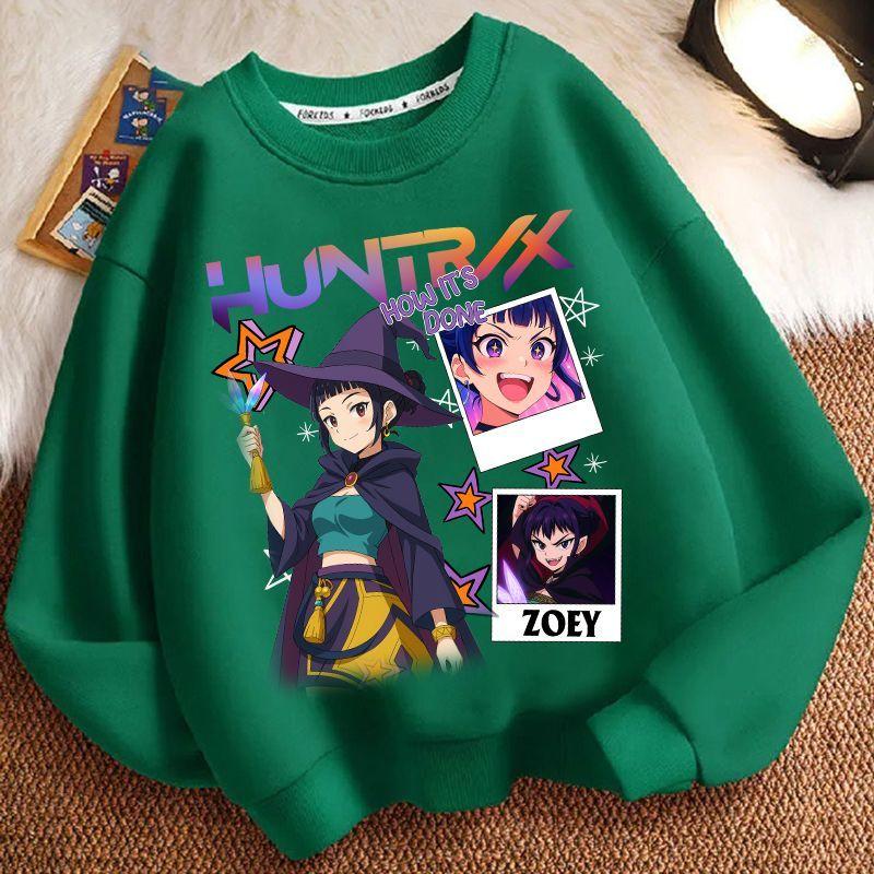 Children's Fashion KPOP Witch Hunt Team Hoodies for Autumn and Winter, Casual Tops for Boys and Girls