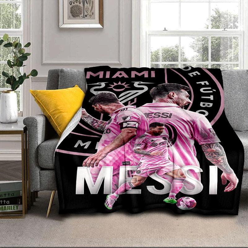 Messi's Pink Portable Blanket/Soft Blanket Bedding Blanket Suitable for Travel Camping Living Rooms Offices Sofas Fan Gifts