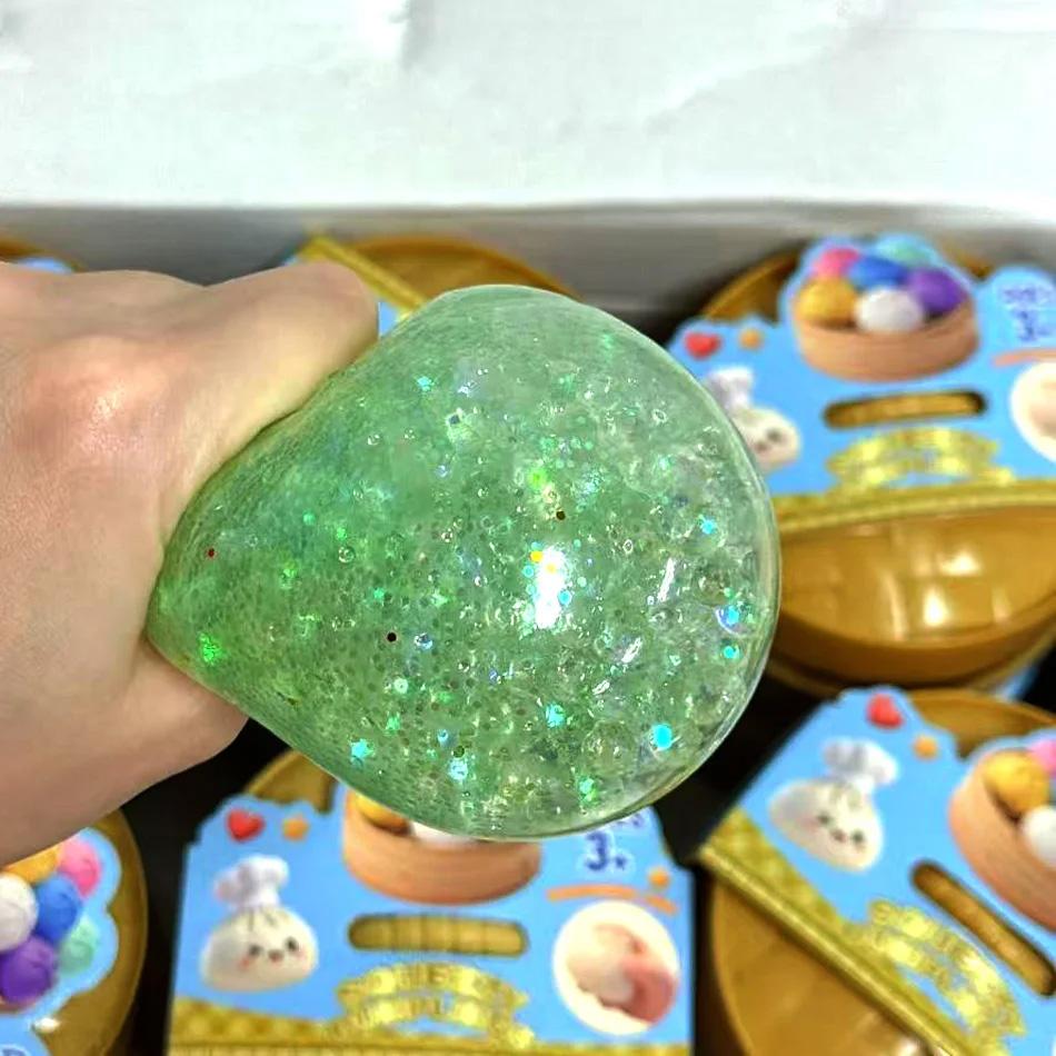 Glitter Knoedel Knijpspeeltje Langzaam Rijzend Squishy Anti Stress Fidget Speeltje Schattig Broodje Decompressie Speeltje Voor Kinderen Volwassenen