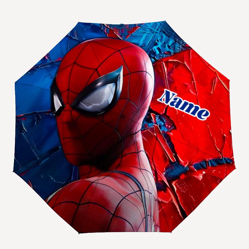

1PC SpiderMan Custom Name Automatic Open/Close, 8-Rib Durable Frame Compact Travel Umbrella for Men & Women D1222007