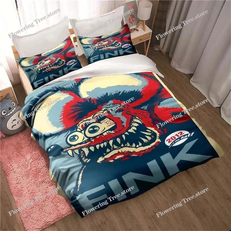 R-Rat Fink Logo Cartoon Sheet Quilt Covers Bedding Dormitory Sheets Bedding Set Soft Warm Bedding Set