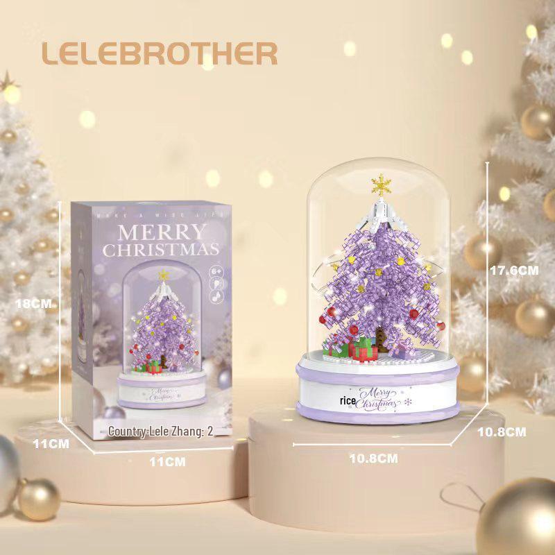 Christmas Tree Music Box Building Blocks - Santa & Snowman Toys for Kids