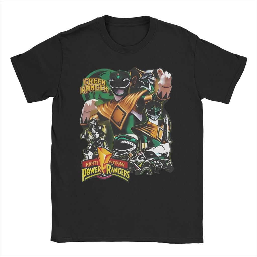 90s Green Power Rangers Unisex Unisexs T Shirt Novelty Tees Short Sleeve O Neck TShirt 100 Cotton Adult Clothing
