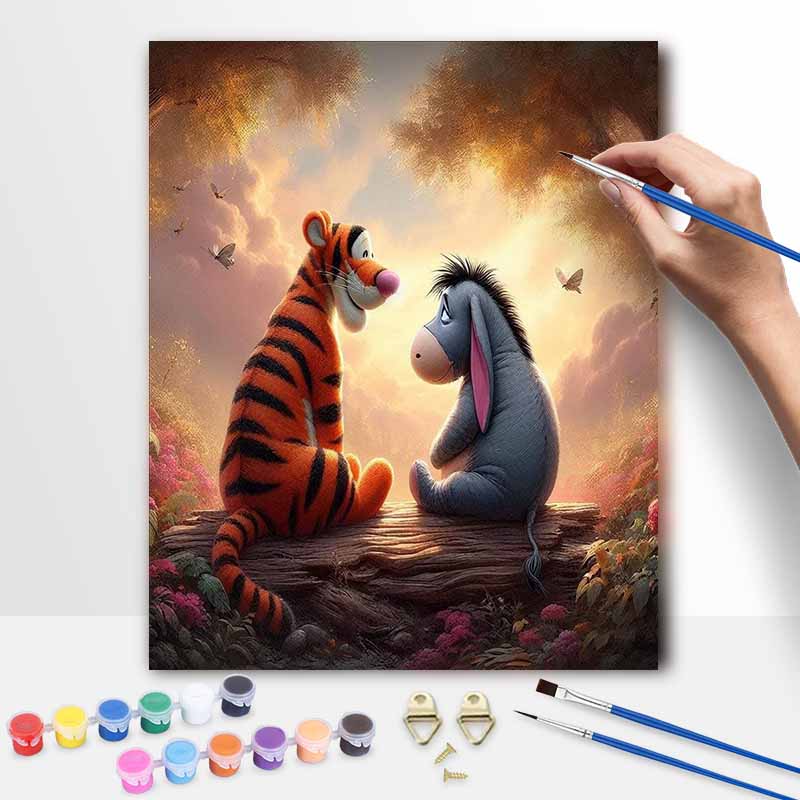 Disney Tigger Eeyore Oil Painting Kit Home Bedroom Wall Decor Handmade Gift for Friends Relaxing Art Craft Custom Room Ornament Set