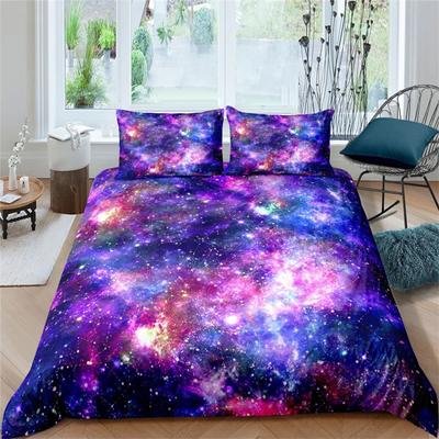 Bettbezug mit Galaxie-Motiv, Blau-Violett-Design, volle Größe, für Mädchen, Jungen, Teenager, Kinder, Geschenke, Bettwäsche-Set mit Sternenhimmel und Raumdekoration