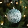 Christmas Tree Decorations 8cm Shatterproof Glitter Tree Ornaments Hangable Christmas Party Decorations for Home Office School