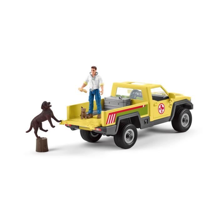 Coffret Visite du Vétérinaire à la ferme 12 Pièces - Avec Animaux de la Ferme, Véhicule et Vétérinaire - SCHLEICH - 42503 FARM WORLD