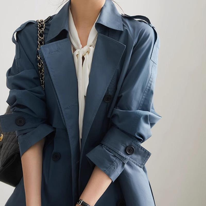 Texture Fashionable Three-dimensional Silhouette Trench Coat Women's Short High-end Spring and Autumn Women's Clothing Spring Women's Coat