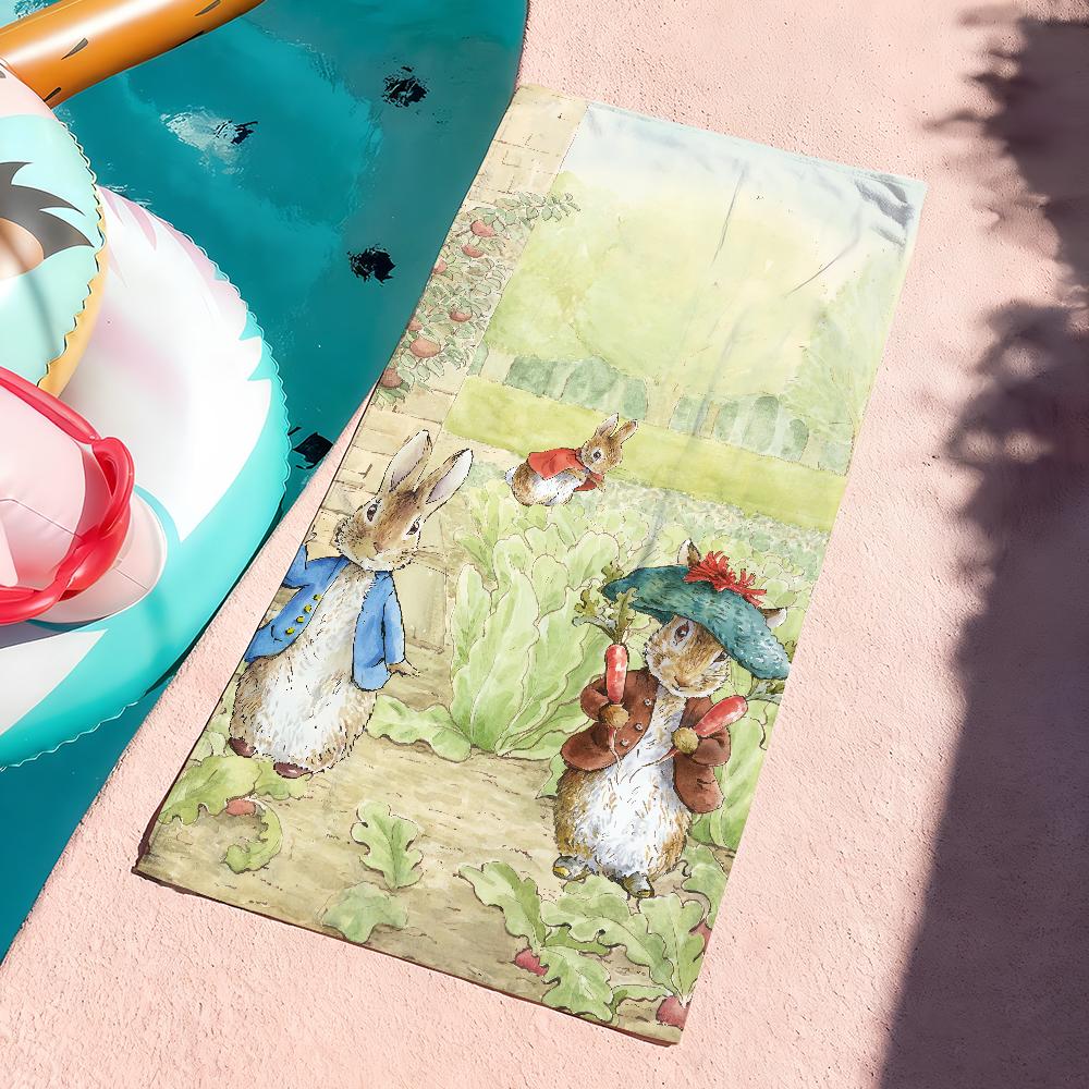 Retro P-Peter R-Rabbit Art Towel Quick Dry Soft Yoga Swimming Fitness Mountain Climbing Large Beach Towels