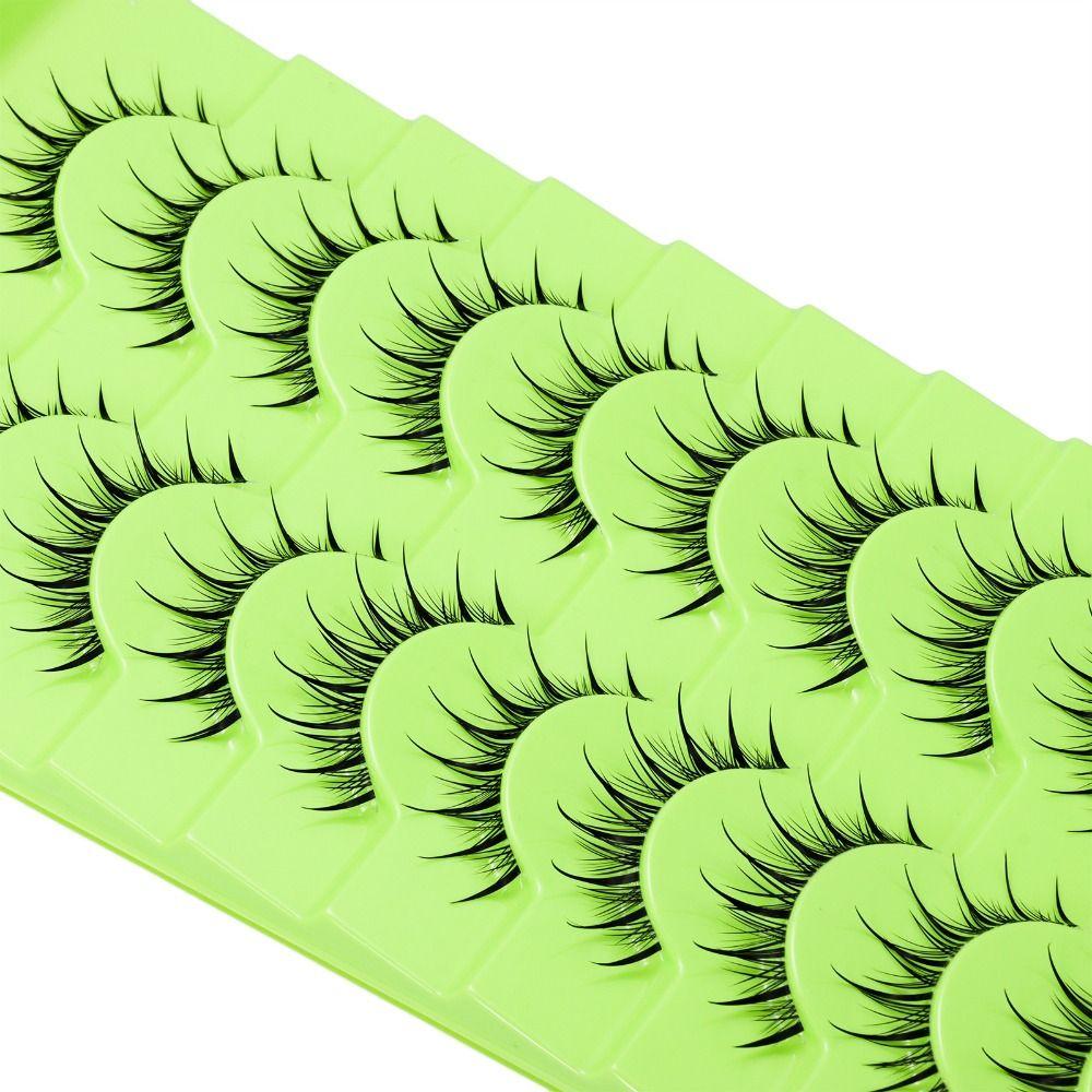 Japonské umělé řasy Cosplay Píchlavé řasy 10 párů Prodloužení řas pro ženy