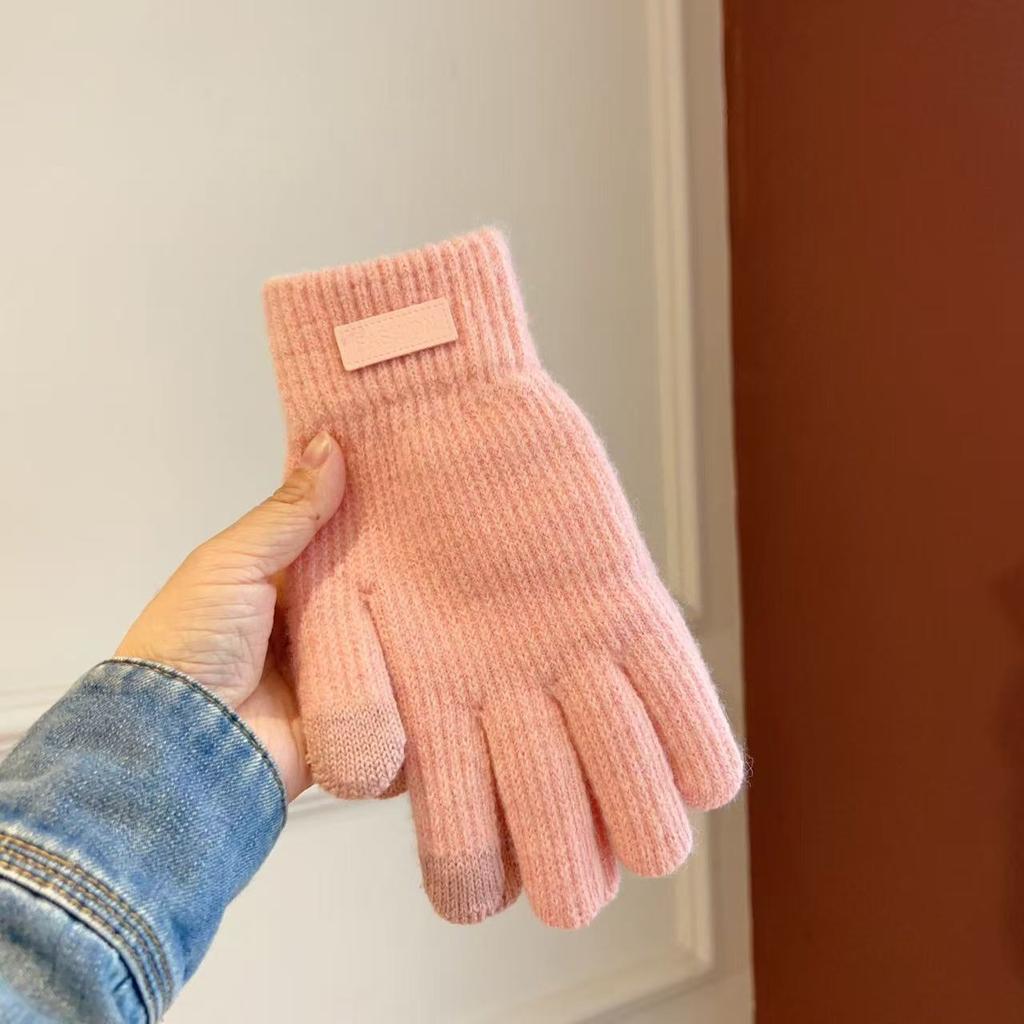 Fashion New Women Warm Thick Plush Knitted Gloves Useful Touch Screen Lady Autumn Winter Keep Warm Riding Skiing Outdoor Gloves