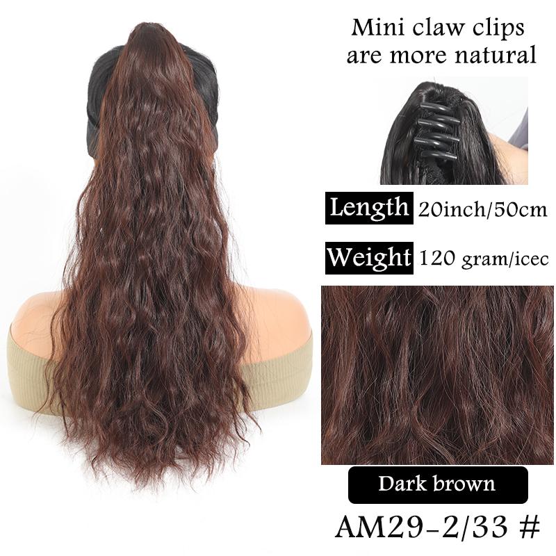 

Синтетические волнистые зажимы для наращивания волос «Конский хвост» Наращивание волос «Конский хвост» Шиньон для волос 20 дюймов для женщин