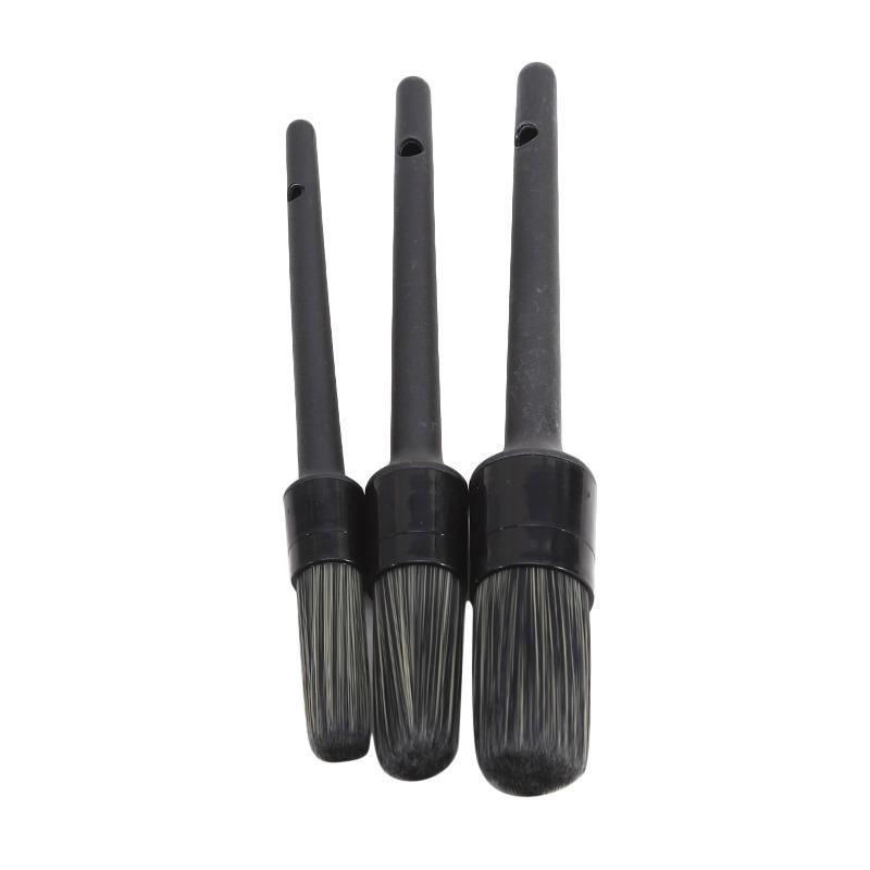 3PCS Car Exterior Interior Detail Brush Boar Hair Bristle Brushes for Car Cleaning Auto Detail Tools Dashboard Cleaning Brush