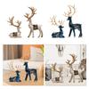 2 Pieces Reindeer Figurines Retro Sitting Standing Deer Statues Deer Statue for Living Room Bedroom Office Cabinet Decor