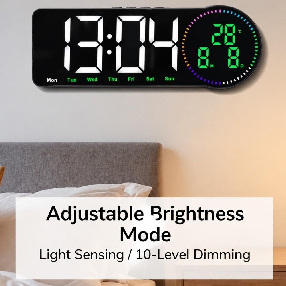 Date/Week/Temperature Digital Wall Clock Large Display Digital Alarm Clock Desktop