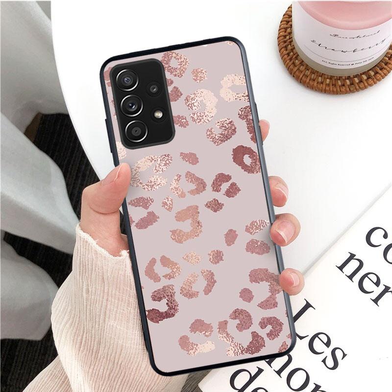 Rose Gold Pink Heart Love Butterfly Phone Case for Samsung Galaxy A13 A22 A12 A32 A71 A11 A21S A33 A52 A72 A51 A50 A70 A31 M31