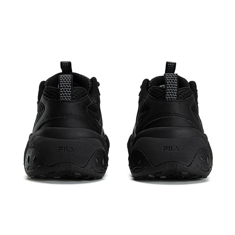 Fila FLUID 7 Abrasion Resistant Lightweight Breathable Low Top Chunky Sneakers Women's Black/Shadow Black Gray F12W632103FBK