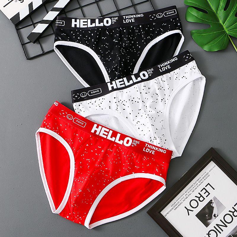 Men's Triangle Underwear for High School Student Pure Cotton Underwear for Young Student Loose and Comfortable